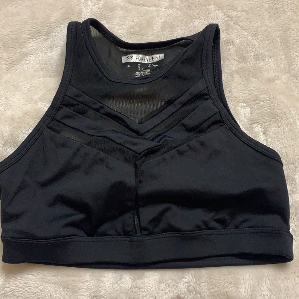 Forever 21 black cut out sports bra